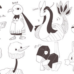 This is a pixiv picture whose title is ポケモン落書きまとめその2.