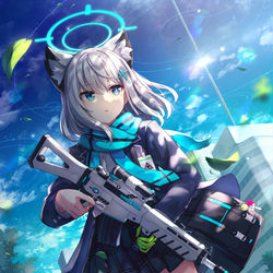 This is a pixiv picture whose title is 【ブルーアーカイブ】砂狼シロコ.