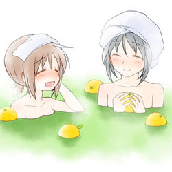 This is a pixiv picture whose title is 「コンフリクトガール」いい湯だな.