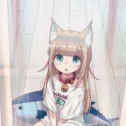 This is a pixiv picture whose title is きなこは雨の音が気になるみたいです.