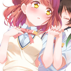 This is a pixiv picture whose title is 💚いつだって私は歩夢の隣にいるよ.