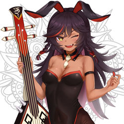 This is a pixiv picture whose title is 辛炎 -bunny girl ver..