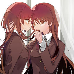 This is a pixiv picture whose title is 最近、学校で大崎さんたちの距離が…….