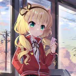 This is a pixiv picture whose title is 電車でのシャロちゃん.