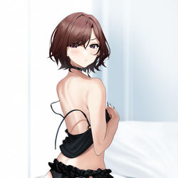 This is a pixiv picture whose title is 円香水着の紐が緩んでr…!?.