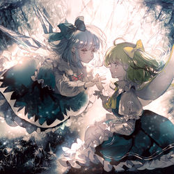 This is a pixiv picture whose title is チルノと大妖精のおはなし。.