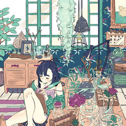 This is a pixiv picture whose title is 🐚水槽のある部屋.