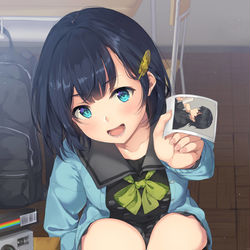 This is a pixiv picture whose title is ナゾトキ女とモノカキ男。未来を写すカメラと人体消失.