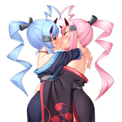 This is a pixiv picture whose title is 【リクエスト】雷電姉妹のナイショの時間.