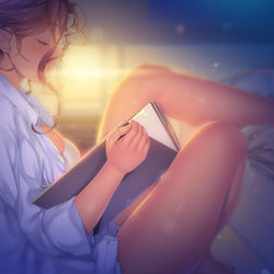 This is a pixiv picture whose title is 夜.