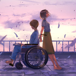 This is a pixiv picture whose title is MVイラスト「飞鸟和蝉　covered by 鹿乃」.