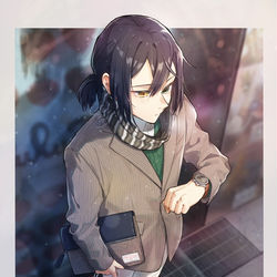 This is a pixiv picture whose title is 待つ彼.