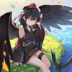 This is a pixiv picture whose title is 黒着物文.