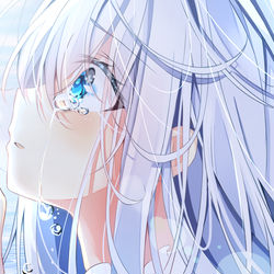 This is a pixiv picture whose title is 「おいてかないで」.