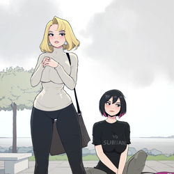 This is a pixiv picture whose title is Iris and Morgan, 20 years ago.