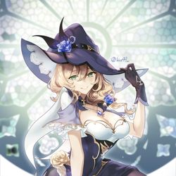 This is a pixiv picture whose title is リサ(原神).