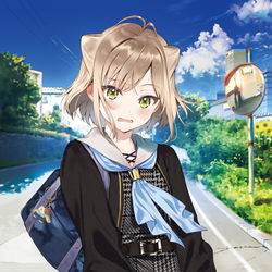 This is a pixiv picture whose title is ちっちゃくてかわいい先輩が大好きなので一日三回照れさせたい.