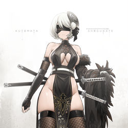 This is a pixiv picture whose title is 2B Shinobi.