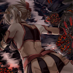 This is a pixiv picture whose title is 火吹節拘束２.