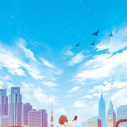 This is a pixiv picture whose title is AM09:00 街.