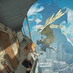 This is a pixiv picture whose title is あのデカいやつを倒してみないか.