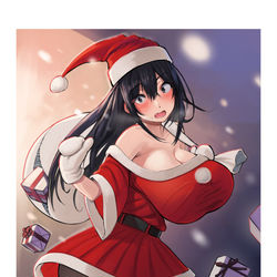 This is a pixiv picture whose title is 四白眼のサンタさんのクリスマスカード.