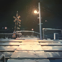This is a pixiv picture whose title is 雪踏切.