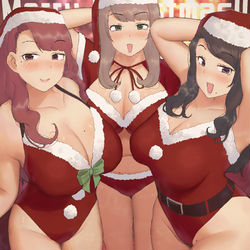 This is a pixiv picture whose title is サンタコスプレお姉さんズ.