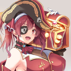 This is a pixiv picture whose title is お宝とマリン船長.