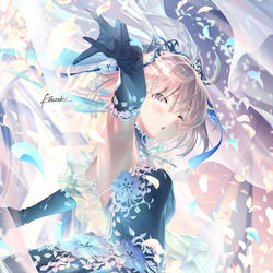 This is a pixiv picture whose title is ドレス沖田.