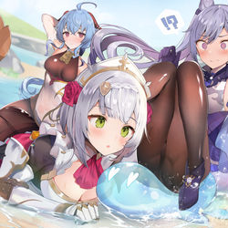 This is a pixiv picture whose title is 原神濡れタイツ部.