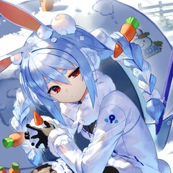 This is a pixiv picture whose title is 雪ウサギ.