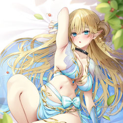 This is a pixiv picture whose title is 金髪エルフ🍀.