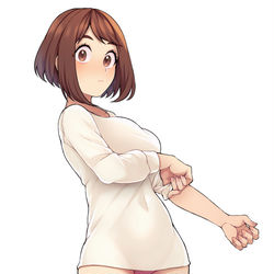 This is a pixiv picture whose title is 【ヒロアカ】ヒートテックお茶子.