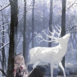 This is a pixiv picture whose title is arknights 明日方舟守林人.