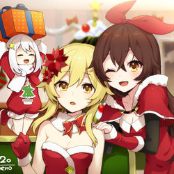 This is a pixiv picture whose title is 原神クリスマス.