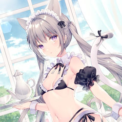 This is a pixiv picture whose title is ねこみみメイドさん.