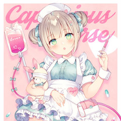 This is a pixiv picture whose title is 白黒ナースちゃん.