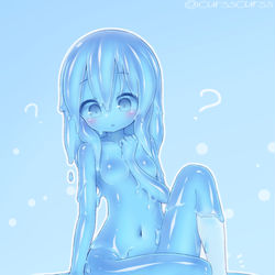 This is a pixiv picture whose title is 青すらちゃんに靴下.