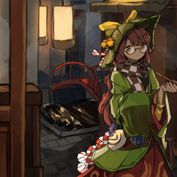 This is a pixiv picture whose title is 灯は動く.