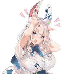 This is a pixiv picture whose title is うさぎのポーズ！.