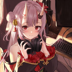 This is a pixiv picture whose title is 配信の前に.