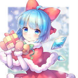 This is a pixiv picture whose title is サンタチルノちゃん.