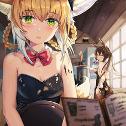 This is a pixiv picture whose title is 明日方舟兔女郎计划合.