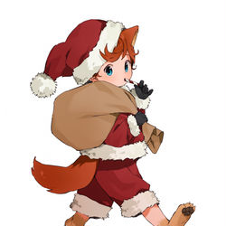 This is a pixiv picture whose title is A very floofy Santa!.