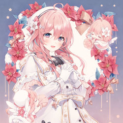 This is a pixiv picture whose title is 「仕事絵」 花雲くゆり・クリスマス.