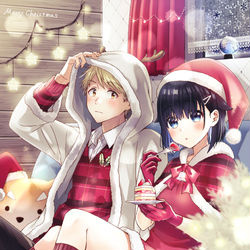 This is a pixiv picture whose title is 小森さんと大林くんのクリスマス.