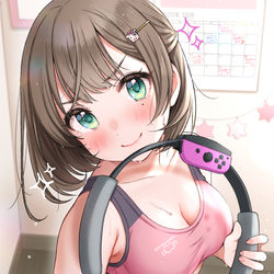 This is a pixiv picture whose title is 「リングフィット始めました」.