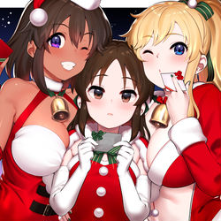 This is a pixiv picture whose title is ありす、唯ちゃん、ナターリアと楽しいクリスマス.