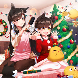 This is a pixiv picture whose title is アズールレーン　クリスマス愛宕&リトル愛宕.